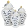 Porcelain Vase Set Alsaif Gallery, 3 Pieces - White Blue