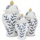Porcelain Vase Set Alsaif Gallery, 3 Pieces - White Blue