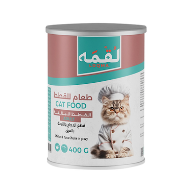 قطع لقمة الدجاج والتونة طعام قطط معلب بالمرق - ٤٠٠ غرام