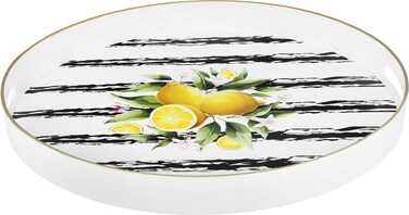 Serving Tray Plastic, Al Seif Gallery, 42 cm, Round - White