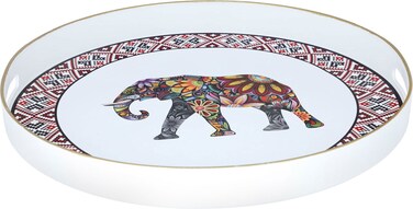 Serving Tray Plastic, Al Seif Gallery, 42 cm, Round - White
