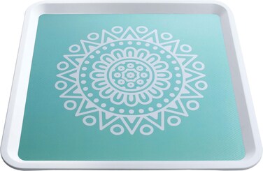 Plastic Serving Tray Al Seif Gallery, 32 cm, Square - Light Turquoise