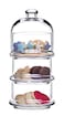 Pasabahce 3-Layer Stackable Service Bowl Set With Dome Lids, Set Of 3 Transparent Glass Containers, Elegant &amp; Space-Saving Design