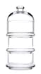 Pasabahce 3-Layer Stackable Service Bowl Set With Dome Lids, Set Of 3 Transparent Glass Containers, Elegant &amp; Space-Saving Design