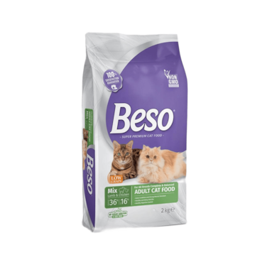 Beso Complete and Balanced Mix Lamb and Chicken Adult Dry Cat Food - 2 kg