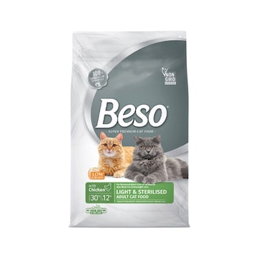 طعام جاف مع الدجاج للقطط البالغة الخفيفة والمعقمة من بيسو - 7.5 كغم