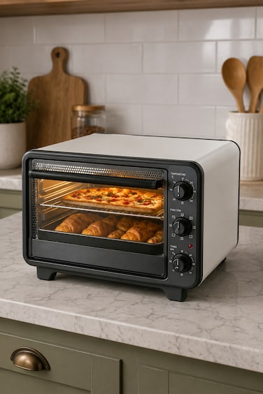 فرن كهربائي كومتل سعة 36 لترًا، موديل KF5520، بقوة 1420 واط، متين، خيار ممتاز، تصميم متين، أسود