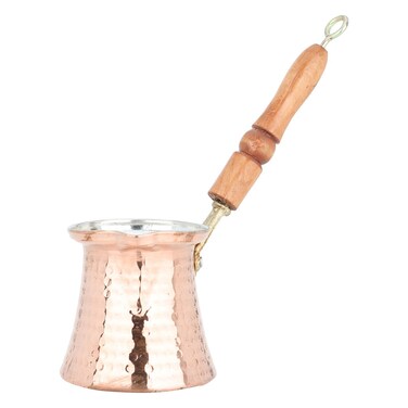 Saif Gallery Copper Coffee Pot, 0.25 L, Turkish, Wooden Handle - Copper