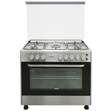 Fiesta Free Standing 5 Gas Burners 90x60 Cm, Cast Iron Pan, Auto Ignition, Full Safety, Seel, Turkish Made, FF9602GFZW