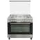 Fiesta Free Standing 5 Gas Burners 90x60 Cm, Cast Iron Pan, Auto Ignition, Full Safety, Seel, Turkish Made, FF9602GFZW