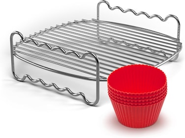 طقم مقلاة هوائية صغيرة الحجم بارتي ماستر من فيليبس - HD9950/01، أحمر