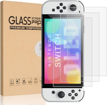[3 قطع] واقي شاشة زجاجي من تي تيرسلي لجهاز نينتندو سويتش OLED 2021، الزجاج المقسى الممتاز بدرجة صلابة 9 7 بوصة، شفاف