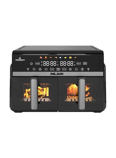 مقلاة هوائية رقمية بالسون ثنائية المنطقة 10 لتر (5 لتر-5 لتر) نافذة زجاجية 2200 واط