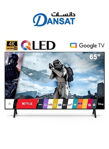 دانسات 65 بوصة - QLED - 4K UHD - Google TV - HDR 10 - جهاز استقبال داخلي - DTD65BUQLED60HZ 4K Smart TV أسود