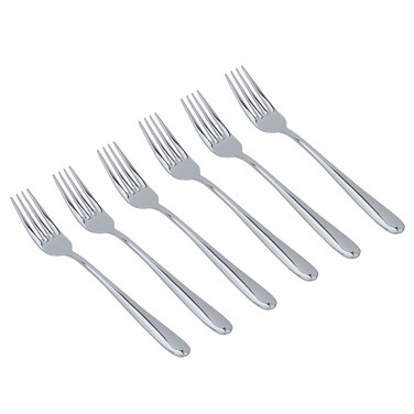 سيف غاليري طقم شوكات ستانلس ستيل، سادة، 6 قطع - فضي