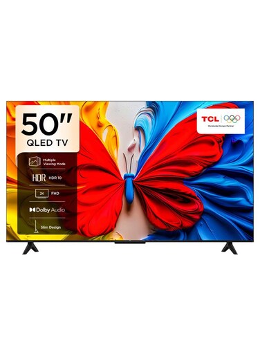 TCL 50 Inch Smart TV QLED HDR 10 Google TV, 60Hz, Dolby Audio, Game Mode, Multiple Eye Care With Slim Design, (2025), 50S5K, Black