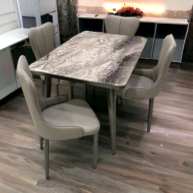 Marble Dining Table 4 Chairs