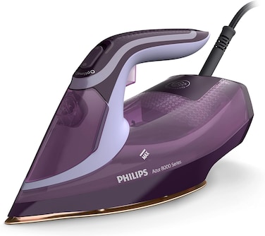 Philips Steam Iron Azur 8000 Series, 3000W, SteamGlide Elite Soleplate, No Burns, Auto Shut-Off - DST8021/36