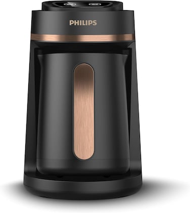Philips Turkish Coffee Maker Series 5000-735W, 4 Cups Capacity, Slow Brew Function, Ready Indicator, Automatic Shut-Off, HDA150/62, Black And Bronze