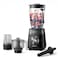 Philips Blender 5000 Series - 1200W, 2L Capacity, 3 Speed+ Pulse, ProBlend Plus Technology, Chopper &amp; Mill Attachment, Black - HR3033/00