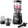 Philips Blender 5000 Series - 1200W, 2L Capacity, 3 Speed+ Pulse, ProBlend Plus Technology, Chopper &amp; Mill Attachment, Black - HR3033/00