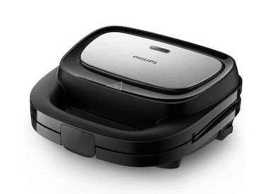 فيليبس جهاز تحضير سندويشات - 750 واط - 3 مجموعات ألواح - أسود - HD2350/80