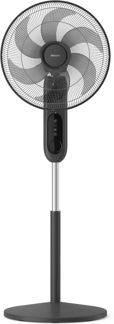 مروحة برجية طويلة المدى مع ناشر روائح من فيليبس، تدفق هواء حتى 30 م، صوت هادئ 38 dB، 3 سرعات مع جهاز تحكم عن بعد، مؤقت، تدوير وتحريك، ارتفاع قابل للتعديل، استهلاك طاقة منخفض 47W، أسود - CX1520/01