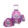STARGOLD Baby Backpack 3Pcs For Baby Girls 1 lunch 1 Pencil Box And 1 Bag With Adjustable Strap For School 2 Wheels 12 Inch
