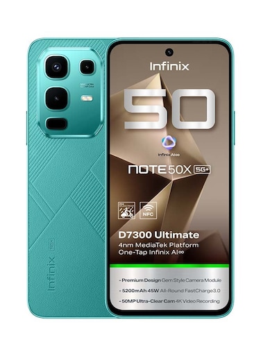 نوت 50 X ثنائي الشريحة لون البحر الأخضر 8+8 جيجابايت رام 256 جيجابايت 5G - النسخة الشرق أوسطية