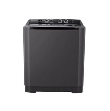 غسالة ملابس إل جي نصف أوتوماتيكية بحوضين سعة 12 كجم، مزودة بخاصية رولر جيت بولساتور، لون أسود، WTT1210OM1 (غير شامل التركيب)