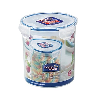 LocknLock Classics Tall Round Food Container, 1.4 Litres, Transparent