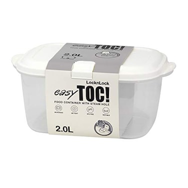 LocknLock Easy Toc Container, 2 Liter Capacity, Beige