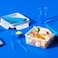 LocknLock To-Go Lunch Box - Lunch Box With 2 Compartments - Made Of High Quality Clear Plastic Bpa Free - Leak-Proof - Square 1.2 Litre Blue