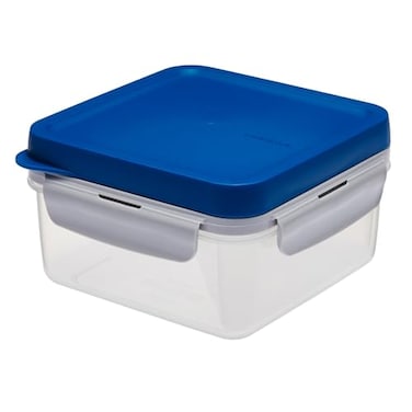 LocknLock To-Go Lunch Box - Lunch Box With 2 Compartments - Made Of High Quality Clear Plastic Bpa Free - Leak-Proof - Square 1.2 Litre Blue