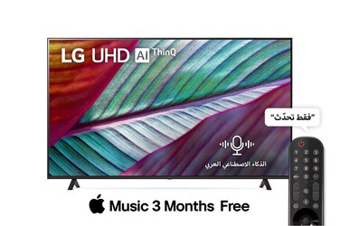 تلفزيون UHD الذكي 4K، مقاس 86 بوصة، نظام تشغيل WebOS، الريموت السحري، الذكاء الاصطناعي للصوت، HDR10 Pro، 4K Upscaling، سلسلة  - 86UR78006LC