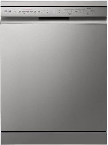 غسالة صحون بـ 14 مكانًا، فضي بلاتينيوم من ال جي، غسيل رباعي، تنضيد أرفف سهل بالإضافة إلى ضوضاء أقل، غسيل مزدوج المنطقة، دورة تربو، محرك عاكس مباشر، سمارت، ثين كيو (غير شامل التركيب)