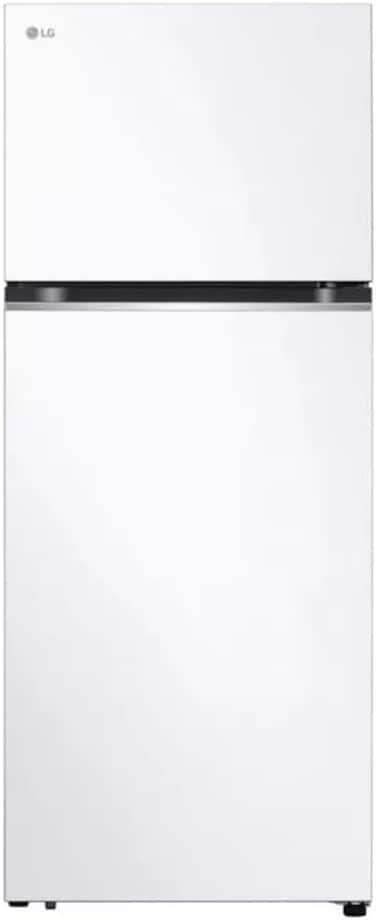 ثلاجة ببابين من ال جي، سعة 393 لتر ثلاجة مع فريزر علوي، سعة الثلاجة 306 لتر وسعة الفريزر 91 لتر مزودة بتقنية التشخيص الذكي والانفرتر من ال جي، أبيض، LT15DBBWIV (غير شامل التركيب)