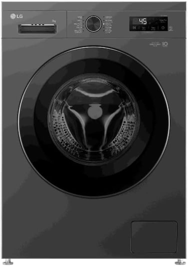 غسالة منزلية اتوماتيك امامية ال جي تنشيف جزئي/WF0712MB اسود سعة 7 كجم (عاكس دايركت درايف - التشخيص الذكي) (غير شامل التركيب)