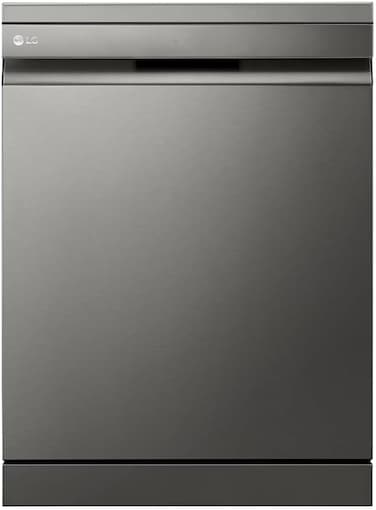 غسالة صحون سعة 14 فرد بتقنية الغسيل الرباعي ورف سهل الإضافة وضوضاء أقل وغسيل مزدوج المنطقة ودورة تربو ومحرك عاكس مباشر من ال جي، لون أسود غير لامع (غير شامل التركيب)