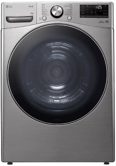 مجفف 18 كجم من ال جي، بتقنية العاكس المزدوج، لون فضي، موديل RH18U8EVCW (غير شامل التركيب)