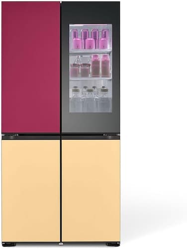 ثلاجة LG دولابي 4 أبواب م/LM264VBULM مقاس 18.6 قدم (سعة 527 لتر - French Door Fridge MoodUP - LED Doors, InstaView - اللون أبيض/فضي)