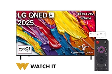 تلفزيون LG QNED AI QNED82 4K Smart TV مقاس 86 بوصة المدعوم بجهاز التحكم AI Magic remote وميزة HDR10 وواجهة webOS25 طراز عام 2025 - 86QNED82A6A