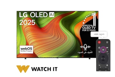 تلفزيون LG OLED AI B5 الذكي مقاس 83 بوصة بدقة 4K 120Hz ومدعوم بجهاز التحكم AI Magic remote وواجهة webOS25 طراز عام 2025 - OLED83B56LA