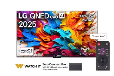 تلفزيون LG QNED evo AI QNED9M مقاس 65 بوصة MiniLED بدقة 4K معدل تحديث 144Hz VRR ذكي مع جهاز تحكم سحري بالذكاء الاصطناعي webOS25 إصدار 2025 - 65QNED9MA6A