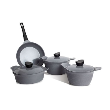 Korean Granite Cookware Set, 7 Pieces, Gray