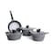 Korean Granite Cookware Set, 7 Pieces, Gray