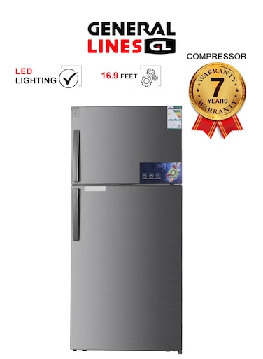 ثلاجة 490 لتر - 16.9 قدم - استيل - بخار - GLR490NF  (غير شامل التركيب)