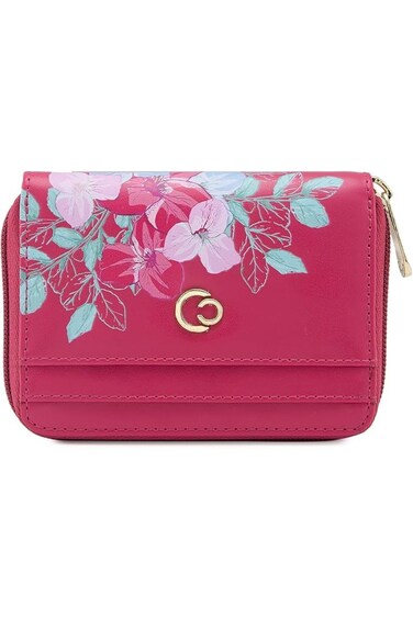 Shanaya حقيبة نسائية محفظة بسحاب صغيرة برغندي