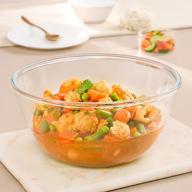 Mixing &amp; Serving Bowl, 3.5L   Oven, Microwave &amp; Freezer Safe   Scratch &amp; Stain Resistant, Chemical-Free, Crystal Clear