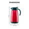 Insulated Stainless Steel Tea and Coffee Vacuum Thermos Flask, Red, 1L